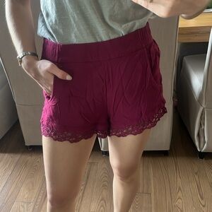 Express Magenta Rayon Shorts